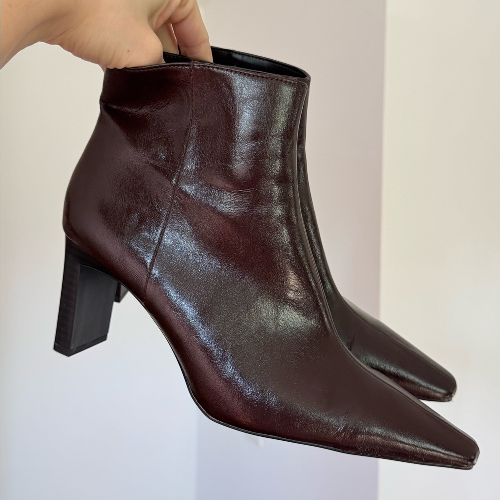 Mango Rich Brown Leather Heeled Boots - Picture 4 of 12